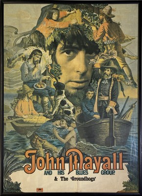 Lot 58 - GUNTHER KIESER - ORIGINAL AND RARE POLYDOR PROMOTIONAL POSTER FOR JOHN MAYALL / GROUNDHOGS.