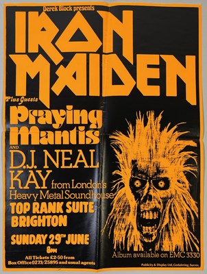 Lot 195 - IRON MAIDEN - ORIGINAL 1980 CONCERT POSTER.