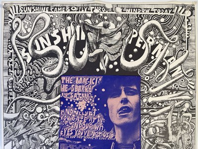 Lot 62 - DONOVAN - MARTIN SHARP 'SUNSHINE SUPERMAN' NON-FOIL EFFECT POSTER.