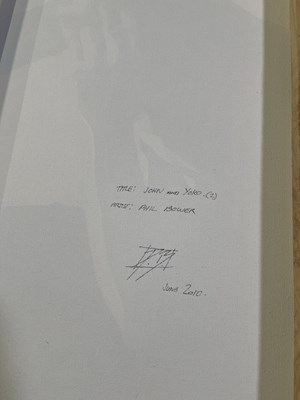 Lot 378 - THE BEATLES INTEREST - JOHN LENNON - A PAIR OF ORIGINAL WORKS ON CANVAS BY PHIL BOWER.