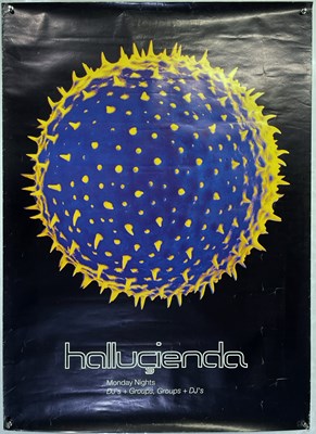 Lot 5 - THE HACIENDA - ORIGINAL C 1990S 'HALLUCIENDA' CLUB NIGHT POSTER.