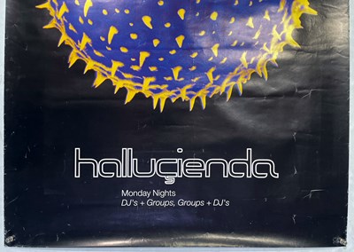 Lot 5 - THE HACIENDA - ORIGINAL C 1990S 'HALLUCIENDA' CLUB NIGHT POSTER.