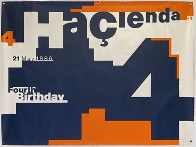 Lot 6 - THE HACIENDA - ORIGINAL 1986 FOURTH BIRTHDAY POSTER.