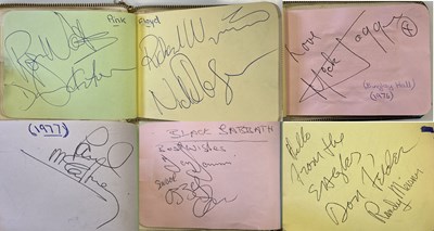 Lot 187 - BINGLEY HALL AUTOGRAPH BOOK TO INCLUDE PINK FLOYD, ROLLING STONES, QUEEN, GENESIS, YES, BLACK SABBATH & MORE.