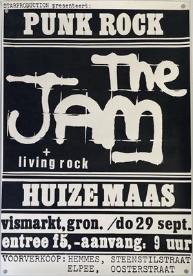 Lot 465 - THE JAM - A RARE 1977 'HUIZE MAAS' GRONINGEN DUTCH CONCERT POSTER.