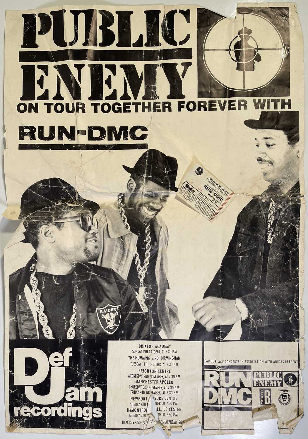 Lot 303 - PUBLIC ENEMY / RUN DMC - ORIGINAL 1987 TOUR POSTER.