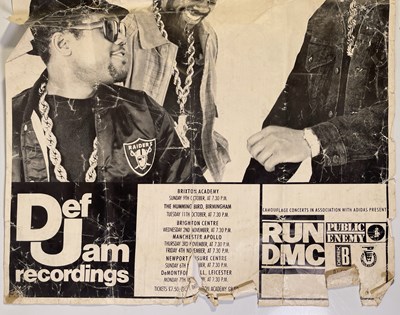 Lot 303 - PUBLIC ENEMY / RUN DMC - ORIGINAL 1987 TOUR POSTER.
