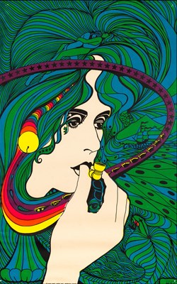 Lot 50 - TOM GATZ - ACID QUEEN - ORIGINAL AND RARE BLACKLIGHT POSTER, 1970 - GRACE SLICK.