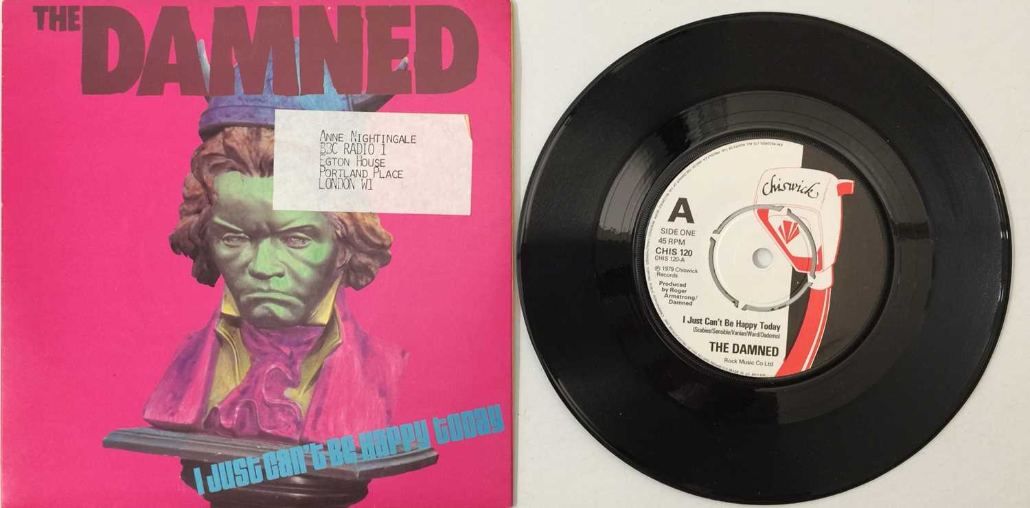 Lot 134 - THE DAMNED - I JUST CAN'T BE HAPPY DJ EDIT 7" (UK PUNK - CHISWICK - LABEL MISPRING - CHIS 120)