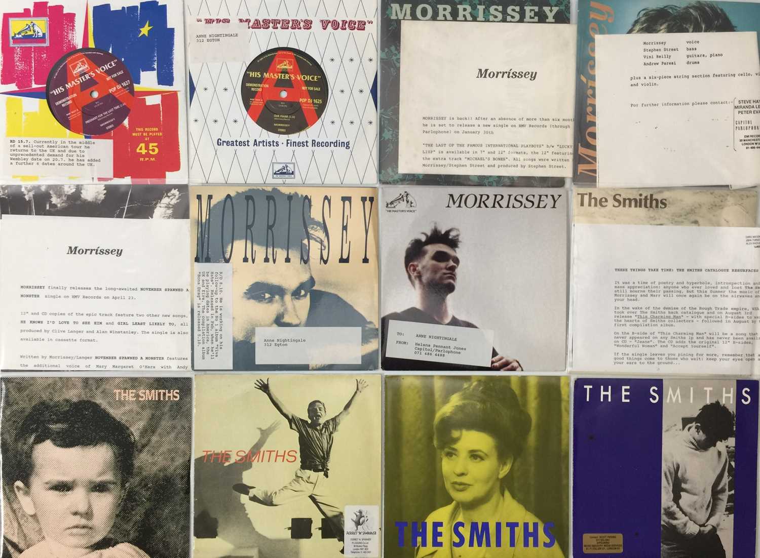Lot 143 - MORRISSEY/ THE SMITHS - 7" PACK (INC PRESS RELEASES/ DEMOS)