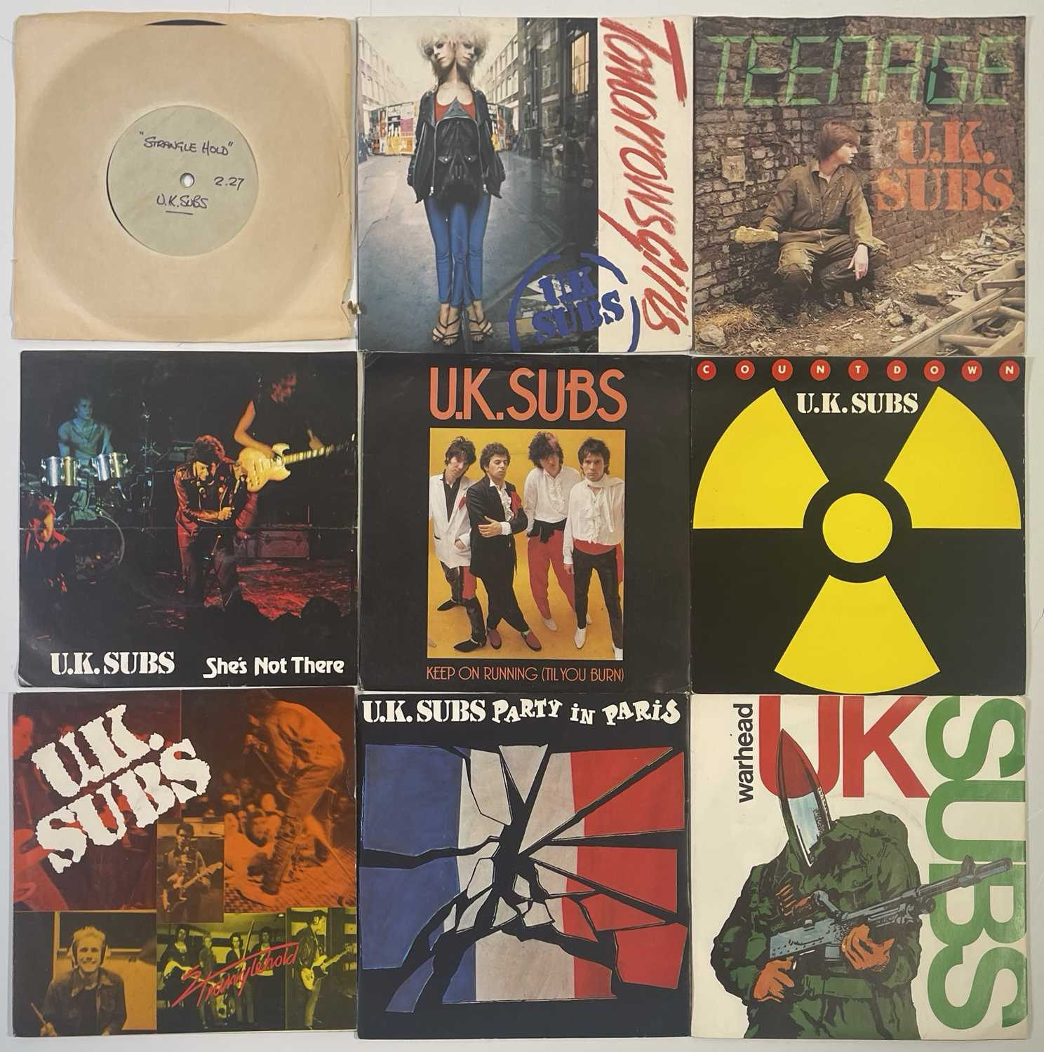 Lot 181 - UK SUBS - 7" PACK (INC ACETATE)