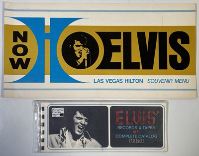 Lot 353 - ELVIS PRESLEY - ORIGINAL VEGAS MENU AND RCA CATALOGUE.