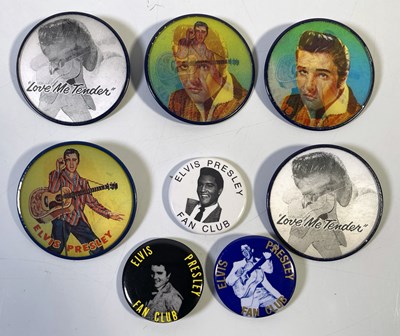 Lot 356 - ELVIS PRESLEY- EIGHT ORIGINAL 'FLASHER' BADGES.