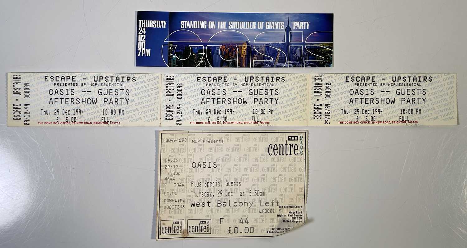 Lot 314 - OASIS - RARE TICKETS / AFTER PARTY INVITES.