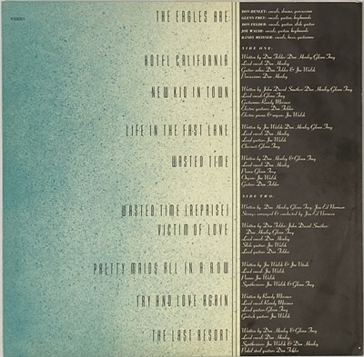 Lot 668 - THE EAGLES - HOTEL CALIFORNIA LP (UK ORIGINAL - LED ZEP SLEEVE MISPRINT - K53051)