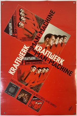 Lot 32 - KRAFTWERK - ORIGINAL US ISSUED CAPITOL RECORDS PROMO POSTER FOR THE MAN MACHINE.