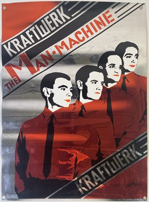 Lot 40 - KRAFTWERK - ORIGINAL METALLIC EFFECT PROMOTIONAL POSTER FOR 'THE MAN MACHINE'.