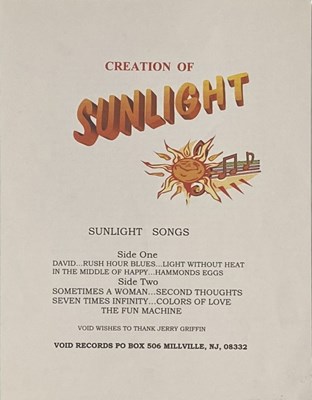 Lot 18 - SUNLIGHT - CREATION OF SUNLIGHT LP (US ORIGINAL - WINDI - WS-1001)