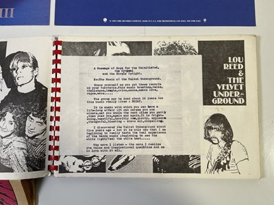Lot 366 - LOU REED AND THE VELVET UNDERGROUND - MEMORABILIA INC COLLECTABLE 1986 BOOK.