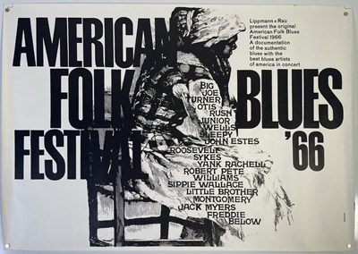 Lot 67 - GUNTHER KIESER COLLECTION - ORIGINAL 1966 AMERICAN FOLK BLUES FESTIVAL POSTER.