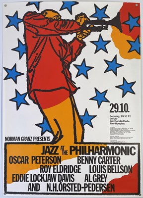 Lot 77 - GUNTHER KIESER COLLECTION - ORIGINAL 1972 NORMAN GRANZ JAZZ AT THE PHILHARMONIC POSTER.