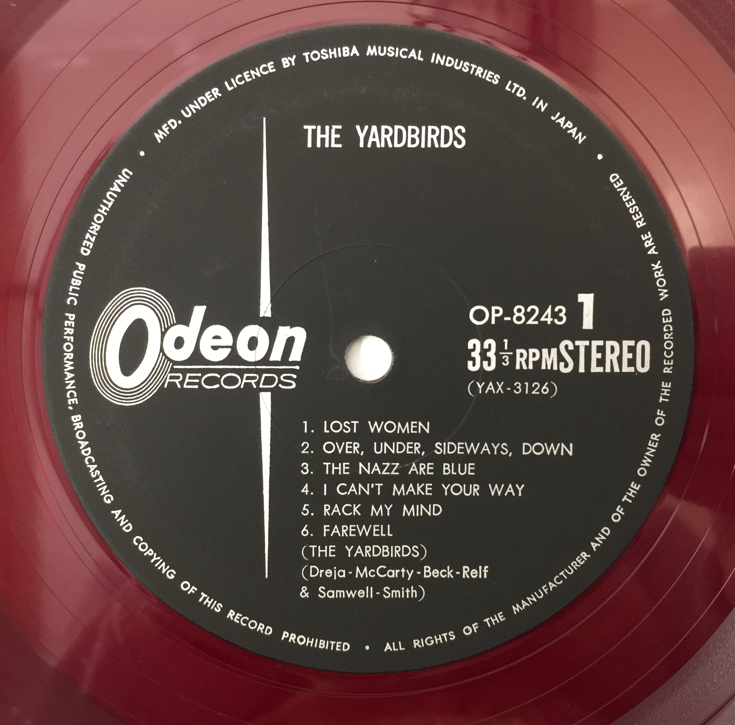 THE YARDBIRDS レコード　UK盤　 reissue 稀少・UK盤】ファイブ・ライブ・ヤードバーズ モノラル盤！！ 音