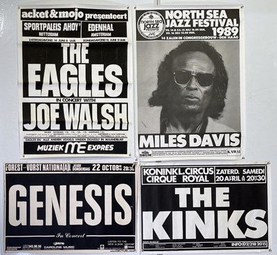 Lot 200 - CLASSIC ROCK DUTCH/BELGIAN CONCERT POSTERS - GENESIS / KINKS / EAGLES.