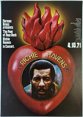 Lot 84 - GUNTHER KIESER COLLECTION - RICHIE HAVENS - ORIGINAL 1971 CONCERT POSTER.