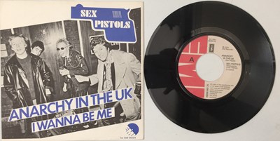 Lot 96 - SEX PISTOLS - ANARCHY IN THE UK C/W I WANNA BE ME (ORIGINAL DUTCH PICTURE SLEEVE PRESSING - EMI 5C 006-06294)