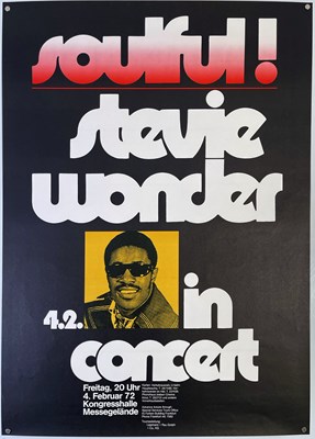 Lot 89 - GUNTHER KIESER COLLECTION - ORIGINAL 1972 STEVIE WONDER CONCERT POSTER.