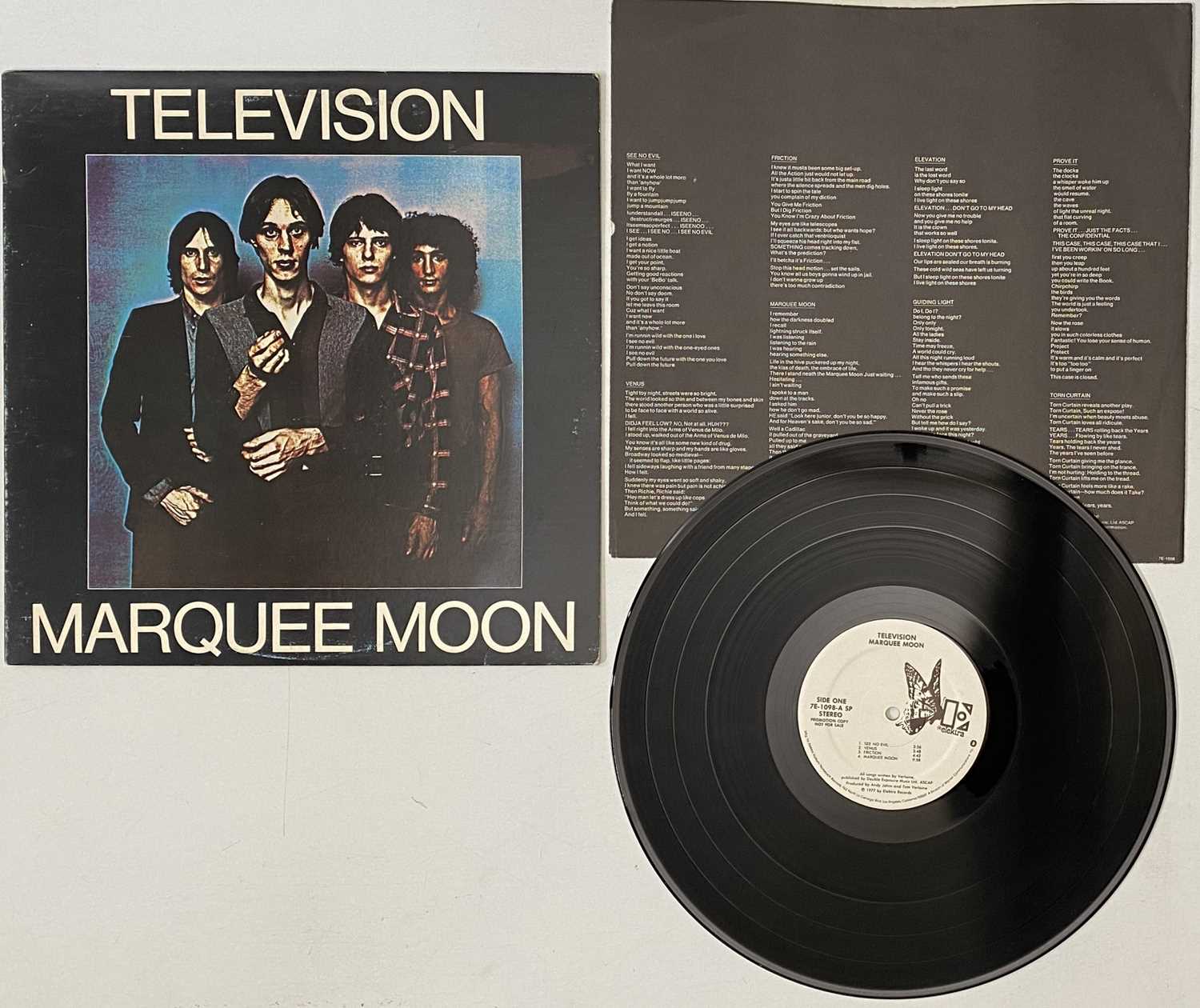 Lot 103 - TELEVISION - MARQUEE MOON LP (ORIGINAL US PROMO COPY - ELEKTRA 7E-1098)