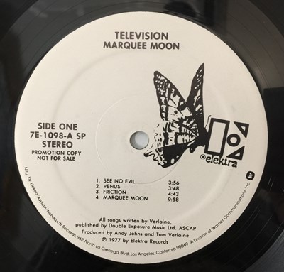 Lot 103 - TELEVISION - MARQUEE MOON LP (ORIGINAL US PROMO COPY - ELEKTRA 7E-1098)
