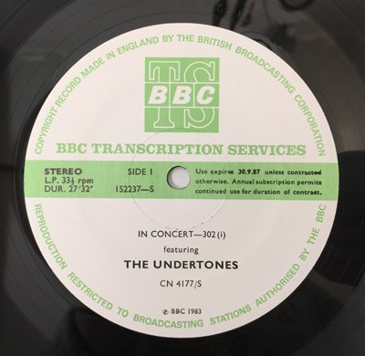 Lot 107 - THE UNDERTONES - BBC TRANSCRIPTION SERVICES LPs (ORIGINAL COPIES - SHOWS 256/302)