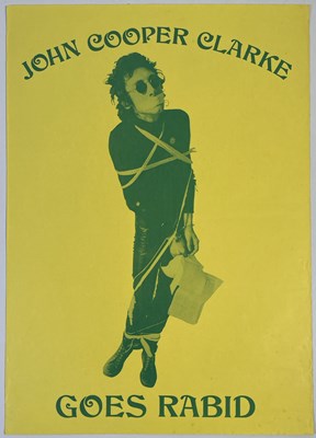 Lot 100 - JOHN COOPER CLARKE - ORIGINAL 1977 RABID RECORDS POSTER.