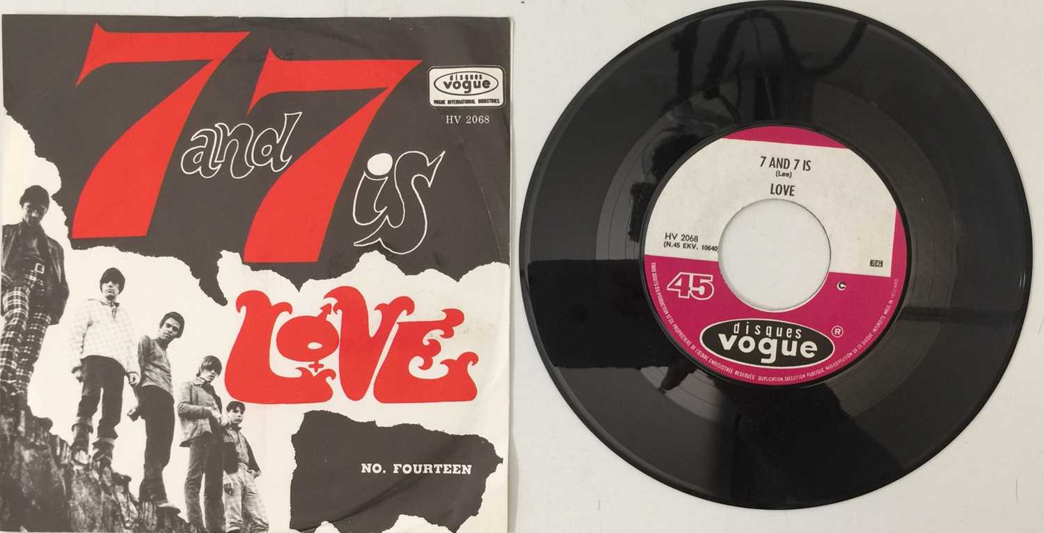 Lot 112 - LOVE - 7 AND 7 IS 7" (ORIGINAL DUTCH PICTURE SLEEVE COPY - DISQUES VOGUE HV 2068)
