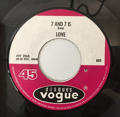 Lot 112 - LOVE - 7 AND 7 IS 7" (ORIGINAL DUTCH PICTURE SLEEVE COPY - DISQUES VOGUE HV 2068)