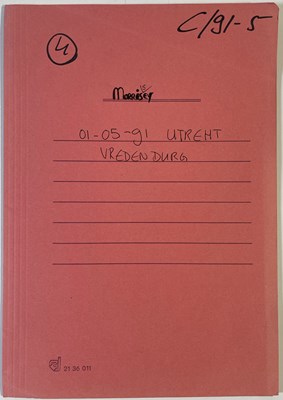 Lot 522 - MORRISSEY - ORIGINAL CONCERT BOOKING DOCUMENTS, UTRECHT 1991.