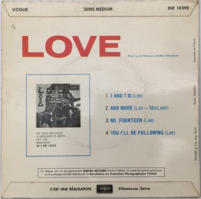 Lot 114 - LOVE - 7 AND 7 IS EP (ORIGINAL FRENCH COPY - DISQUES VOGUE - INT 18095)