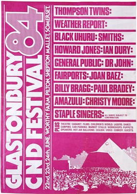 Lot 72 - THE SMITHS - ORIGINAL 1984 GLASTONBURY MINI POSTER.