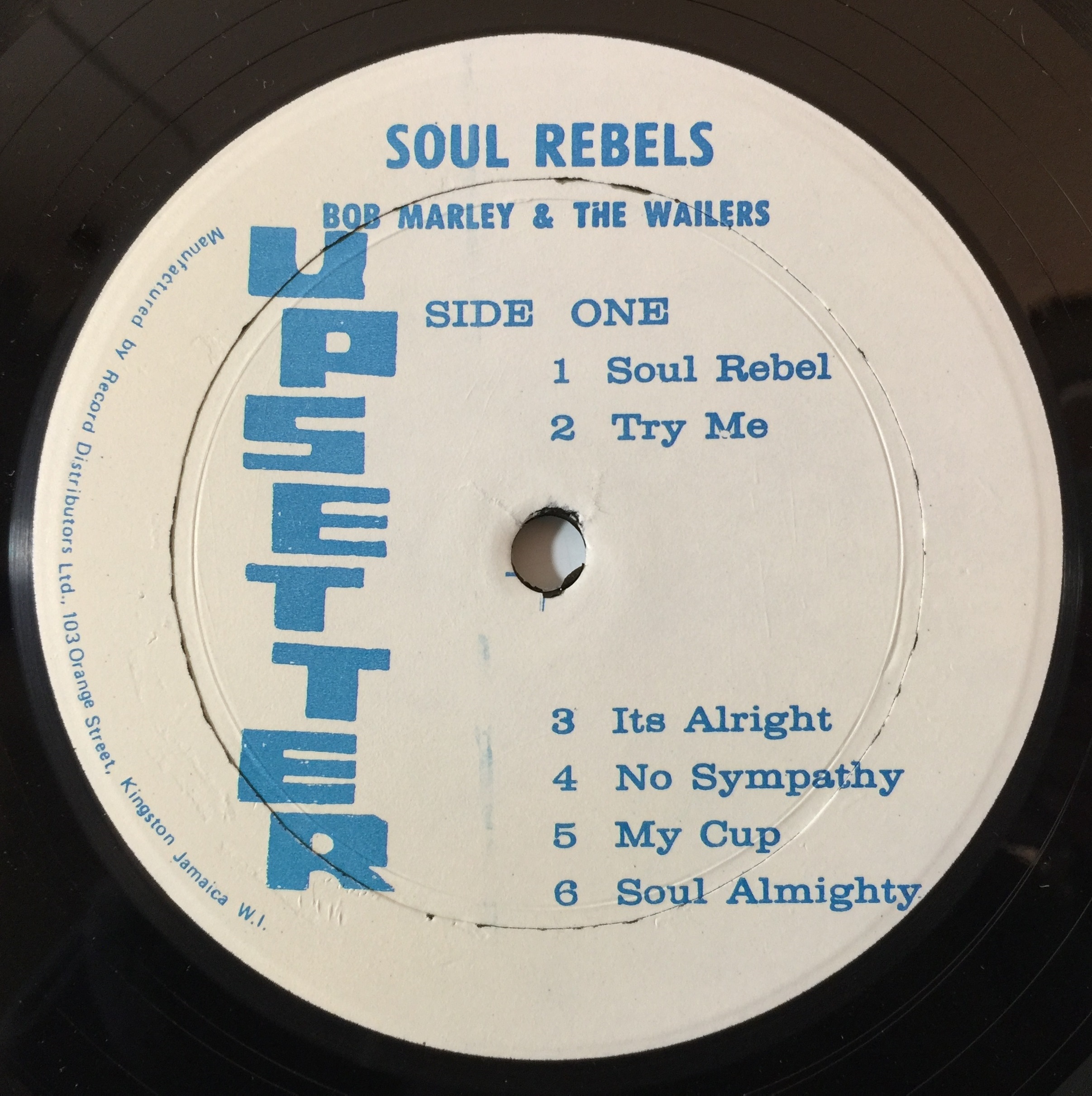 Lot 262 BOB MARLEY AND THE WAILERS SOUL REBELS LP Lot 262 BOB MARLEY AND THE WAILERS SOUL REBELS LP