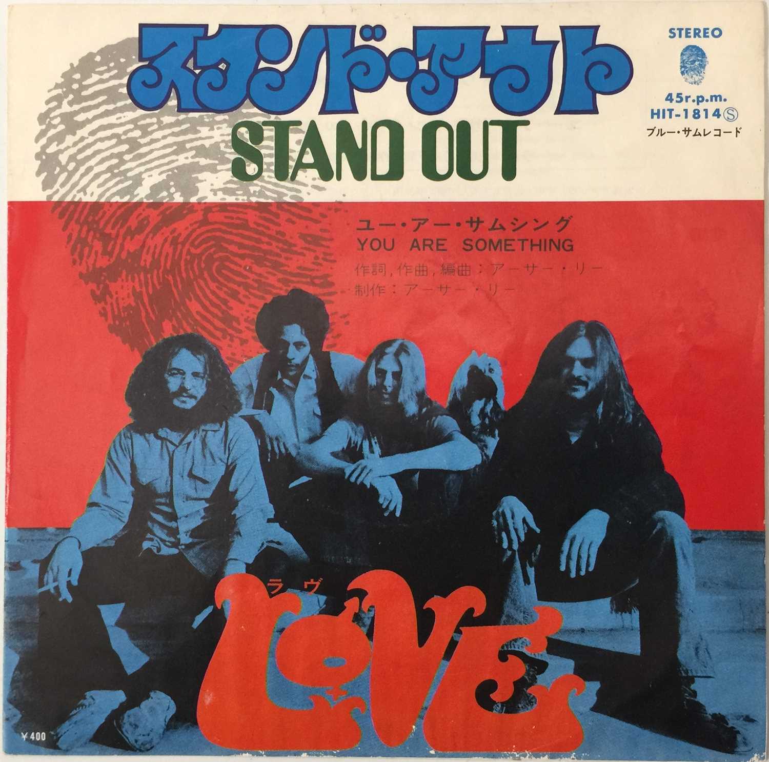 Lot 117 - LOVE - STAND OUT C/W YOU ARE SOMETHING 7" (ORIGINAL JAPANESE COPY - BLUE THUMB HIT-1814)