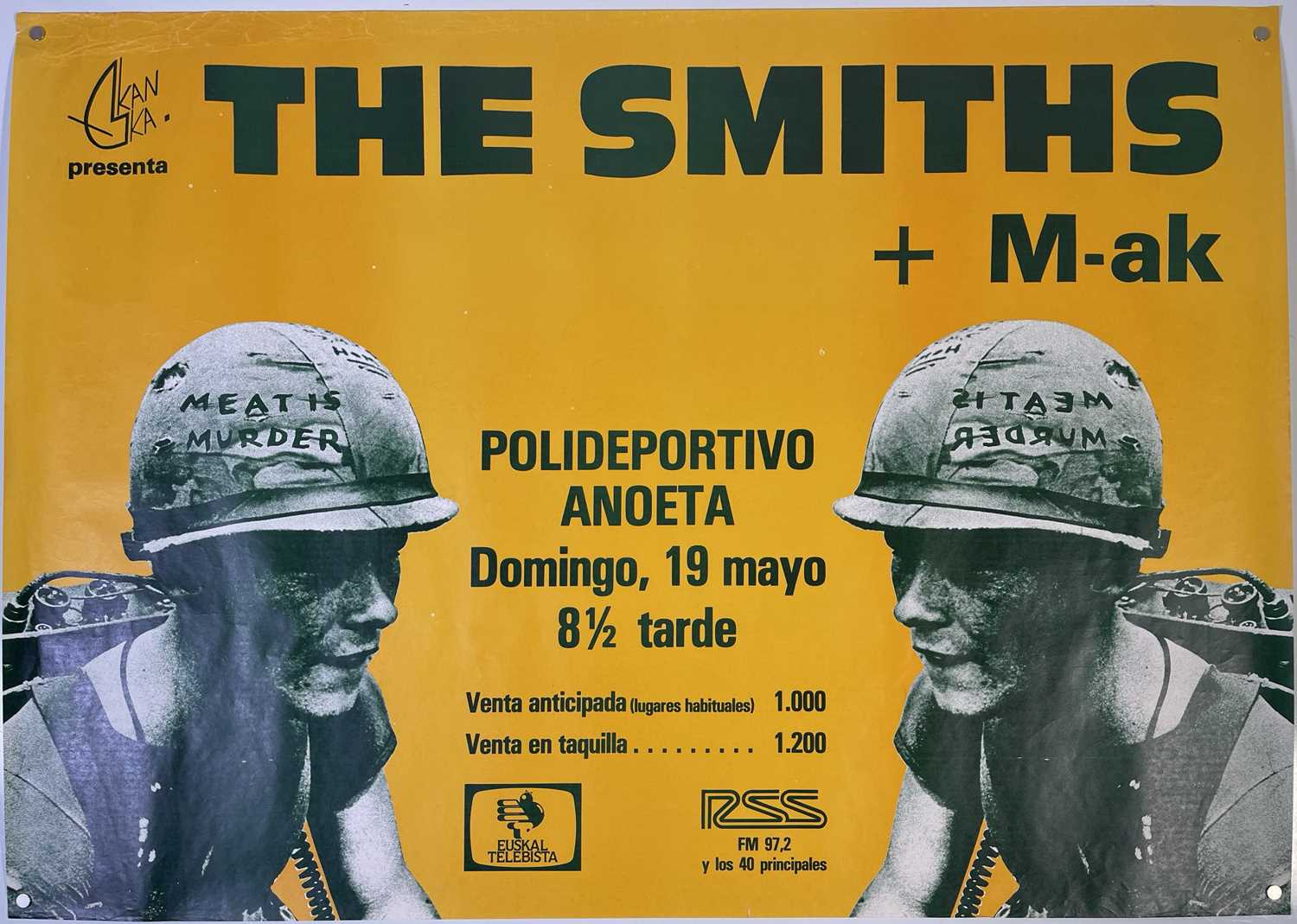 Lot 81 - THE SMITHS - 1985 POLIDEPORTIVO ANOETA CONCERT POSTER.