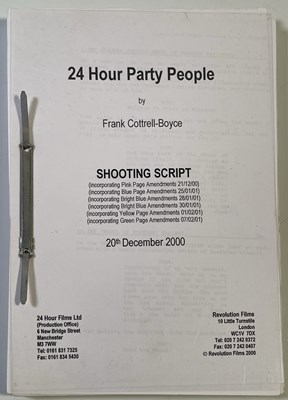 Lot 473 - MANCHESTER MUSIC - SHOOTING SCRIPT FOR 24HR PARTY PEOPLE.