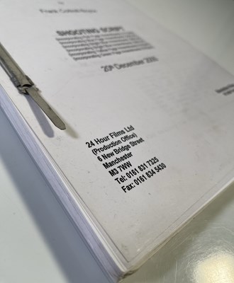 Lot 473 - MANCHESTER MUSIC - SHOOTING SCRIPT FOR 24HR PARTY PEOPLE.