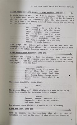 Lot 473 - MANCHESTER MUSIC - SHOOTING SCRIPT FOR 24HR PARTY PEOPLE.