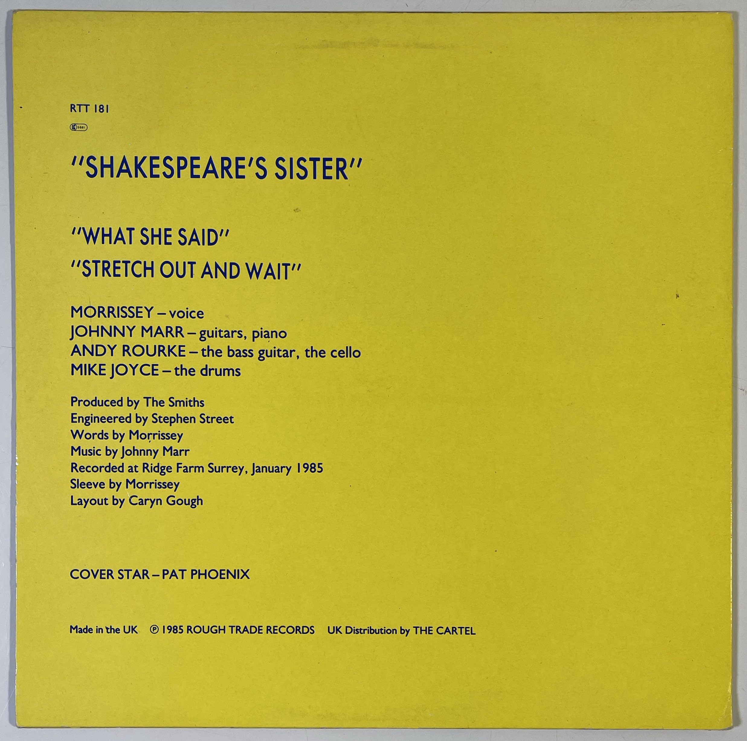洋楽 The Smiths - SHAKESPEARE'S SISTER [12\"] The Smiths, Shakespeare's Sister 12