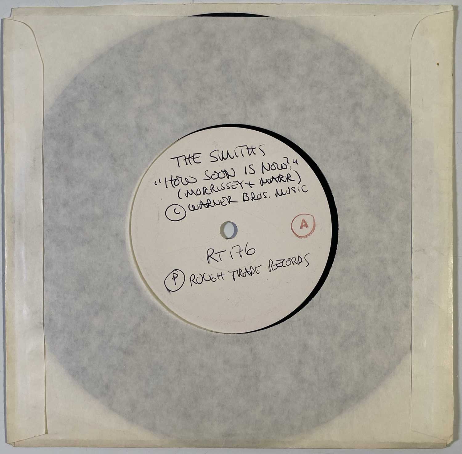 Lot 43 - THE SMITHS - HOW SOON IS NOW C/W OSCILLATE WILDLY 7" (1985 UK WHITE LABEL TEST PRESSING - RT 176)