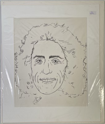 Lot 584 - THE WHO INTEREST - ORIGINAL SIGNED ROGER DALTREY PORTRAIT BY JOHN ENTWISTLE.