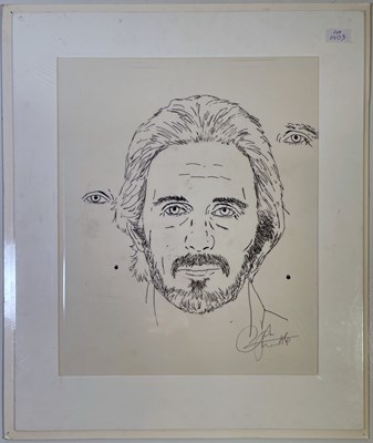 Lot 586 - THE WHO INTEREST - ORIGINAL SIGNED ROGER DALTREY PORTRAIT BY JOHN ENTWISTLE.