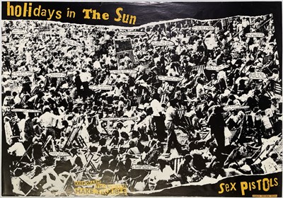 Lot 555 - THE SEX PISTOLS - HOLIDAYS IN THE SUN ORIGINAL POSTER.